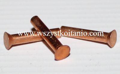 Nity stożkowe M 3 x 16 miedziane, nit miedź