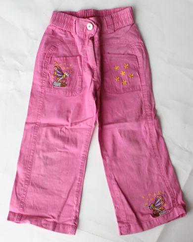 Spodnie dla dzieci, materiałowe różowe z motylkami, TTC
