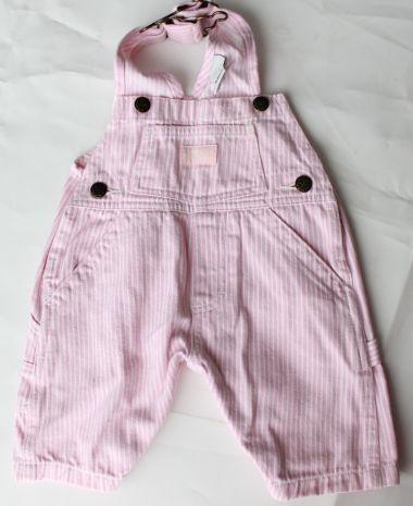 Spodnie dla dzieci, materiałowe różowe ogrodniczki, Oshkosh