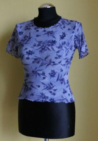 Bluzka niebieska, wzory, przezroczysta, bluzki