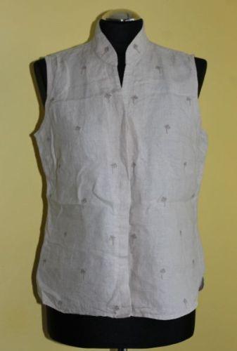 Bezrękawnik lniany, bluzka bez rękawów z lnu