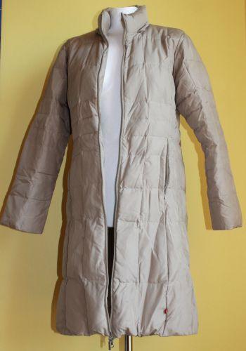 Płaszcz pikowany puchowy długi, beżowy, beż, płaszcze