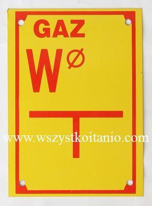 Tabliczki informacyjna do gazu, tablica orientacyjna, tabliczka