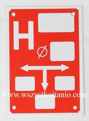 Tabliczki informacyjne do hydrantu, tablica orientacyjna, tabliczka