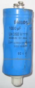 Kondensator Philips 40/085/56 2222 155 90003 HP 1000UF UR350V IEC 384-4