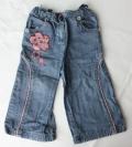 Spodnie dla dzieci, dżinsowe z kwiatkiem, spodnie dziewczęce, dla dziewczynek, jeans